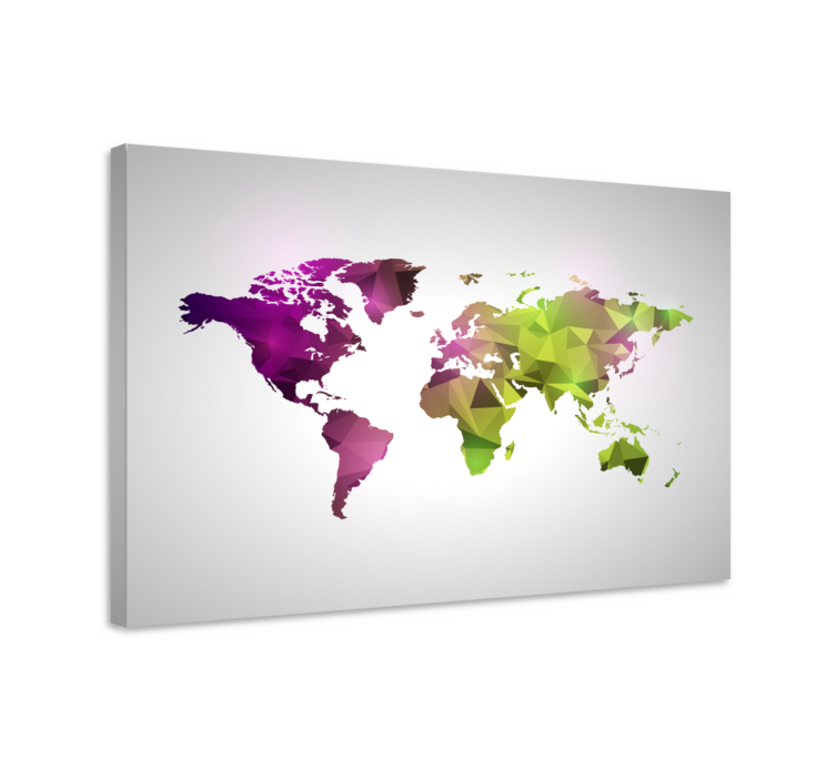 Quadro mappamondo mappa del mondo poligonale - TenStickers
