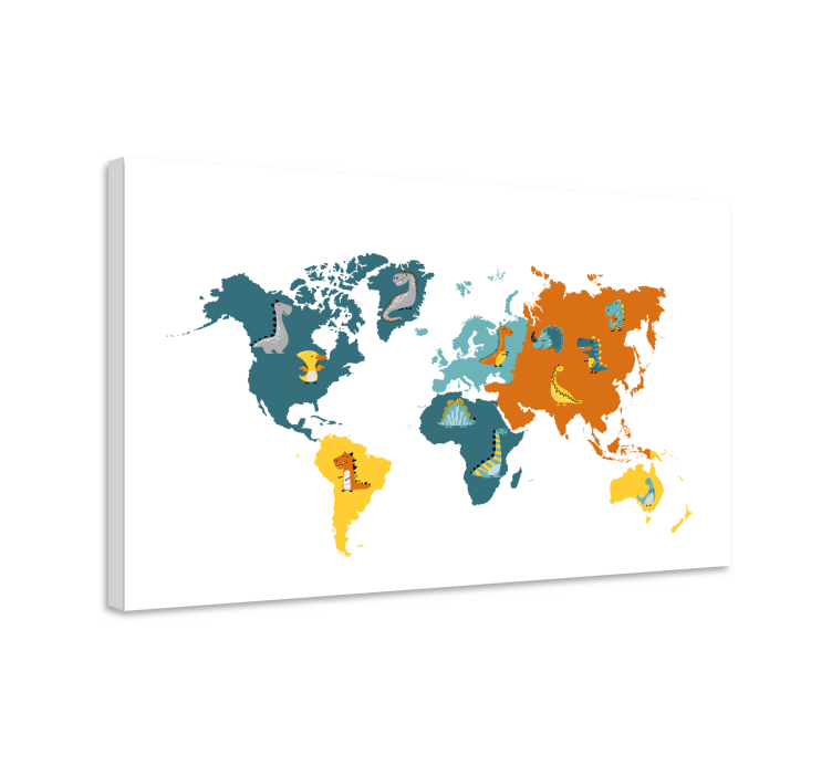 Quadro mappamondo mappa degli animali interattiva - TenStickers