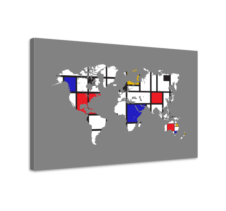 Quadro mappamondo composizione mappa del mondo - TenStickers