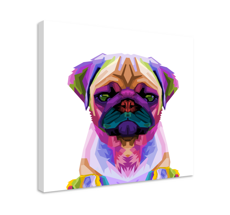 Quadro con cane carlino stile pop art - TenStickers