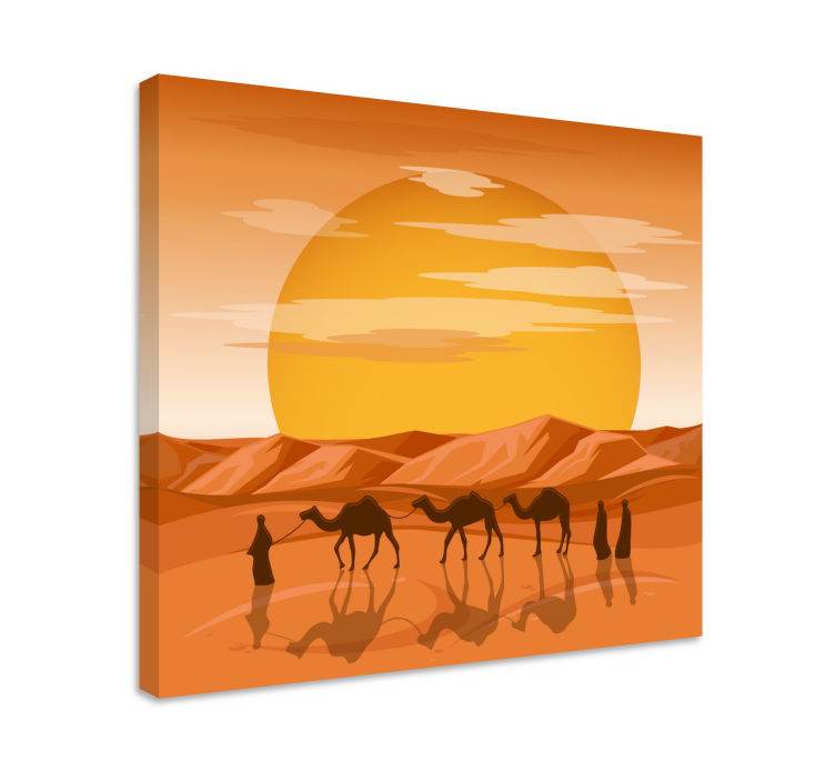 Quadro paesaggio viaggio nel tramonto del deserto - TenStickers