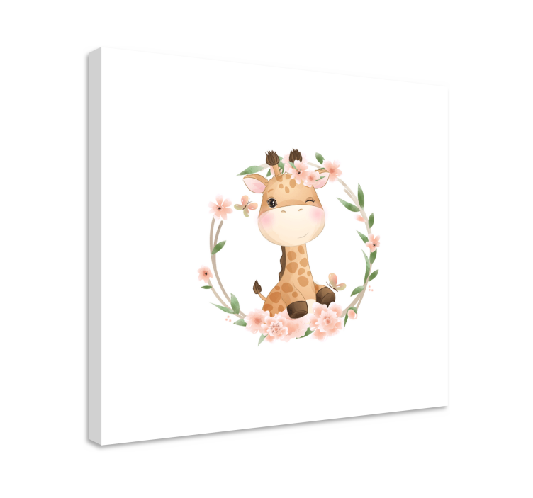Quadro con animali e insetti design giraffa adorabile - TenStickers