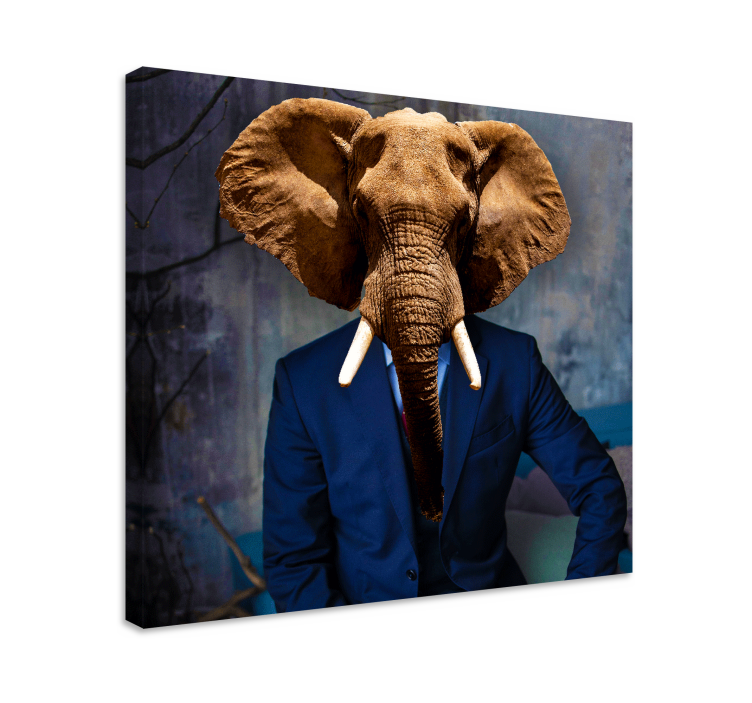 Quadro con elefanti ritratto di testa di elefante - TenStickers