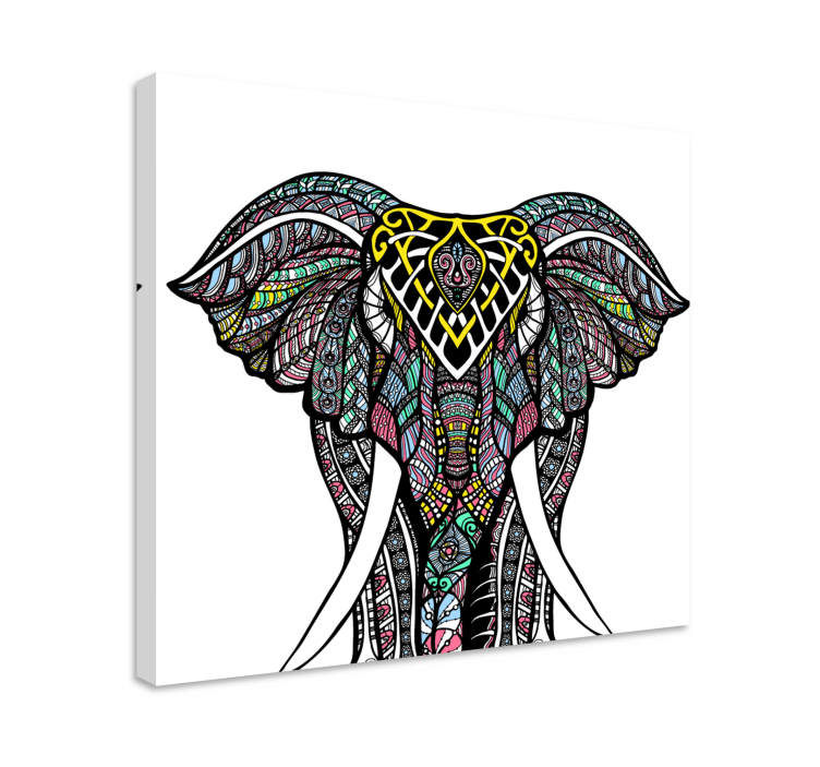 Quadro con elefante effetto mandala - TenStickers