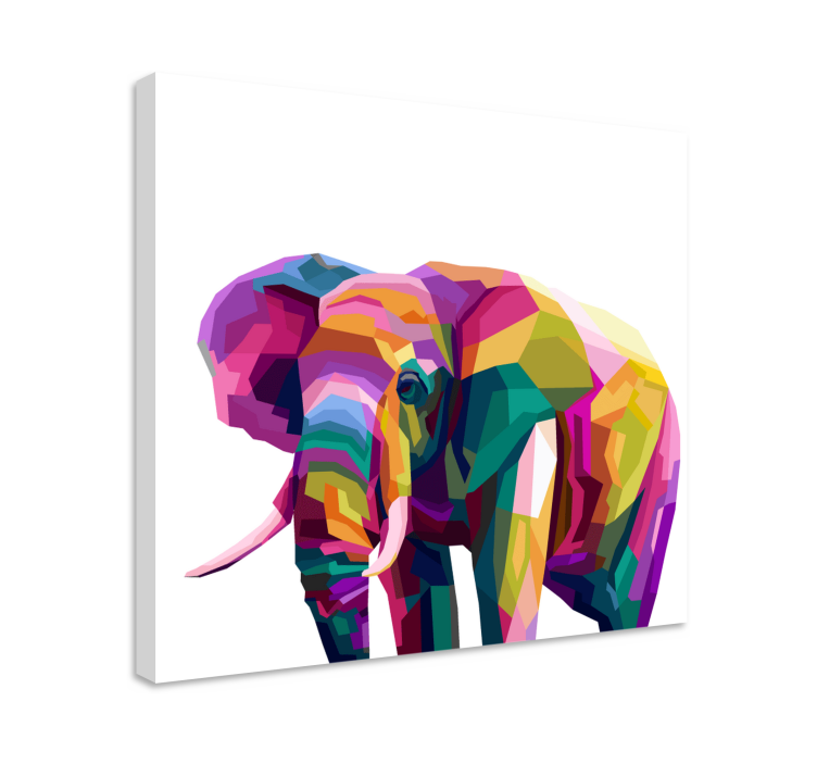 Quadro con l'elefante multicolore - TenStickers