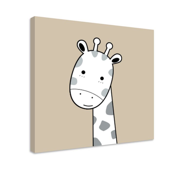 Quadro animali Giraffa nordica beige - TenStickers