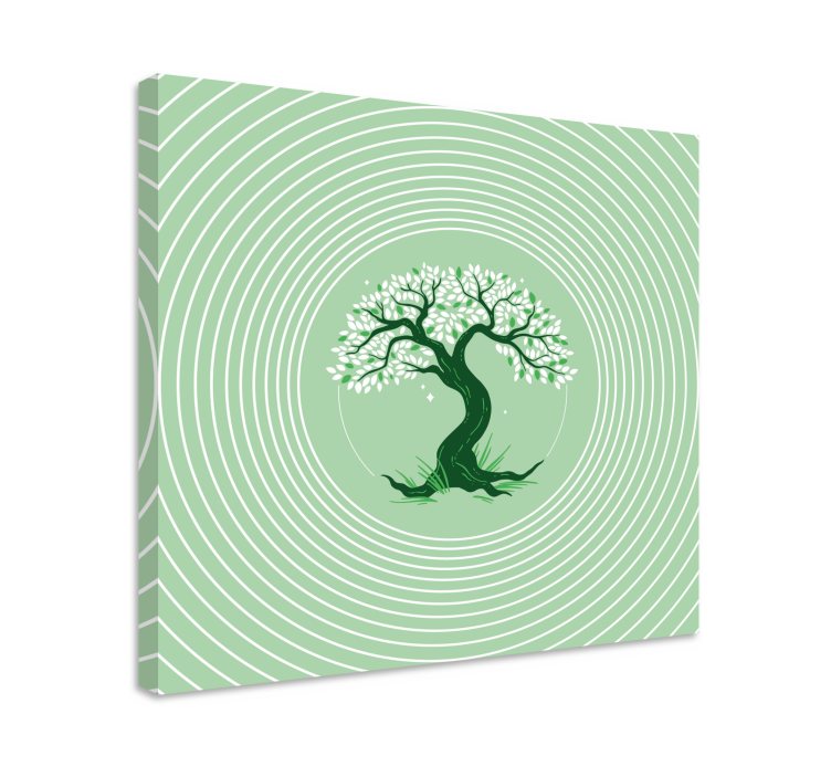 Quadro con alberi albero verde contorto - TenStickers