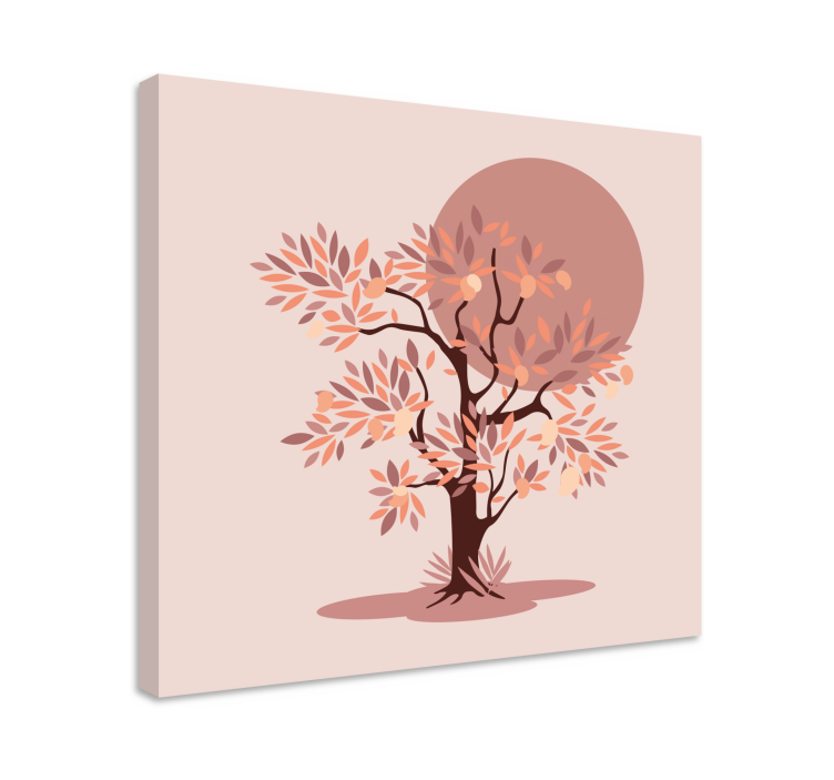 Quadro con alberi silhouette di alberi autunnali - TenStickers