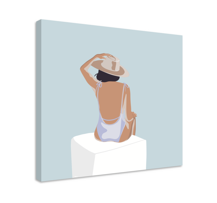 Quadro minimal con ragazza - TenStickers