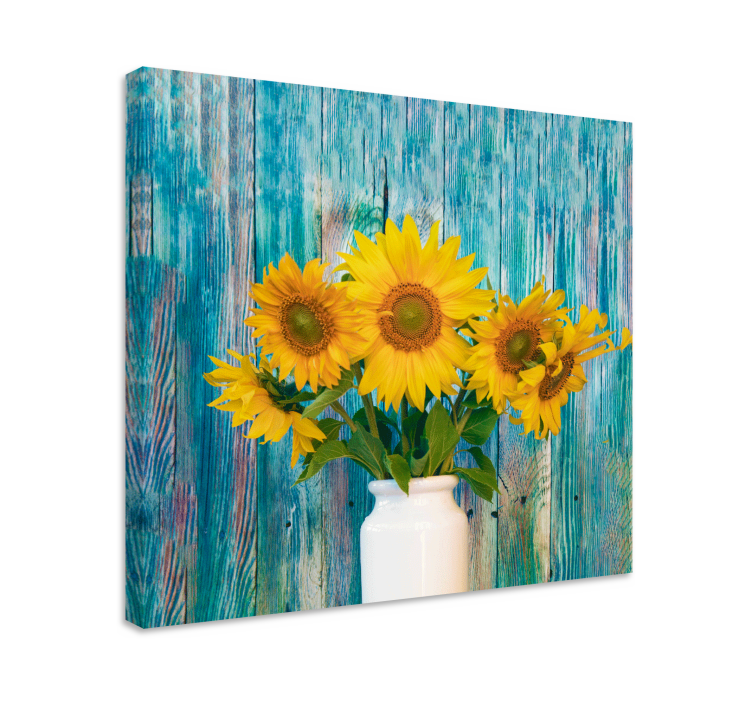 Dipinto fiori e piante esposizione di bouquet di girasoli - TenStickers