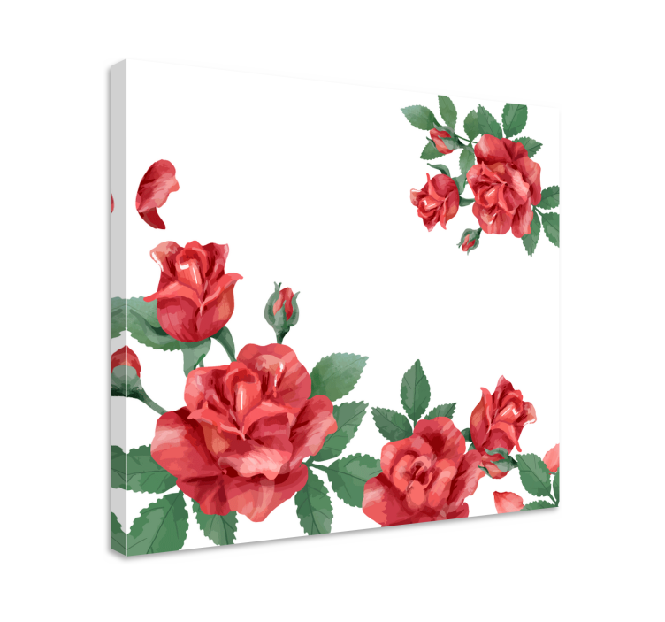 Dipinto fiori e piante rose in fiore - TenStickers