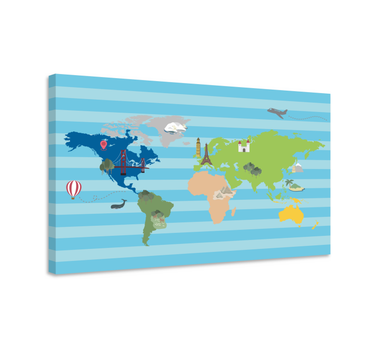 Quadro mappamondo mappa globale creativa - TenStickers