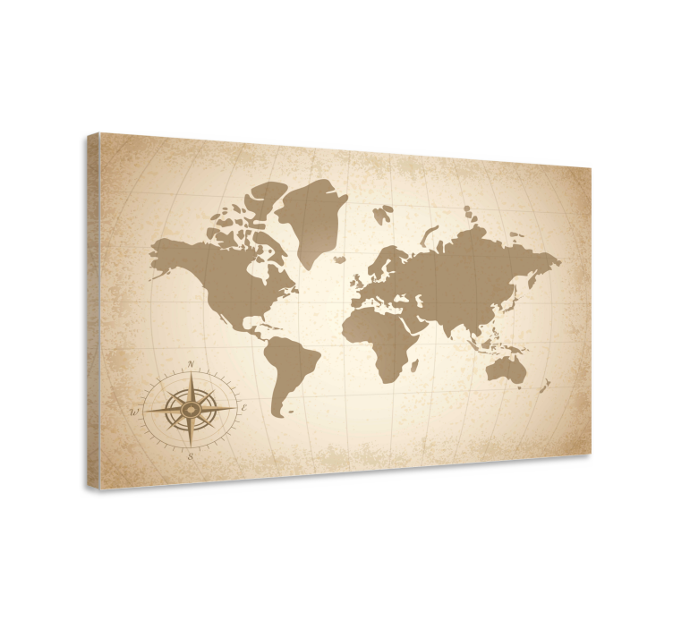 Quadro mappamondo design beige vintage - TenStickers