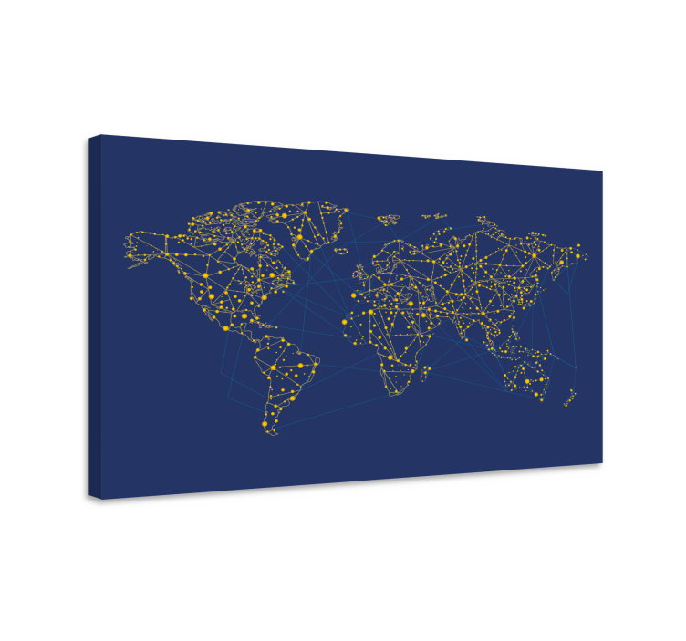 Quadro mappamondo mappa di rete - TenStickers