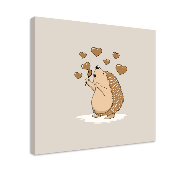 Quadro con animali e insetti cuori di riccio felice - TenStickers