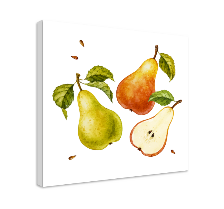 Dipinto frutta e natura morta trio di pere fresche - TenStickers