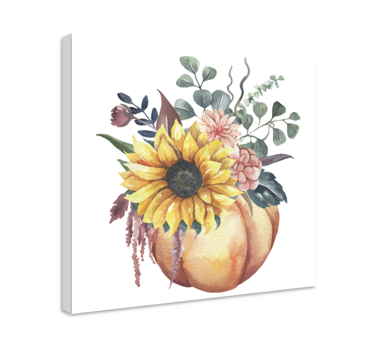 Quadro frutta e natura morta Girasole morto e zucca - TenStickers