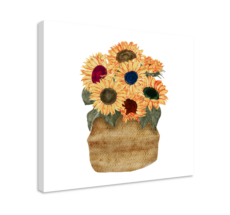 Dipinto fiori e piante bouquet di girasoli - TenStickers