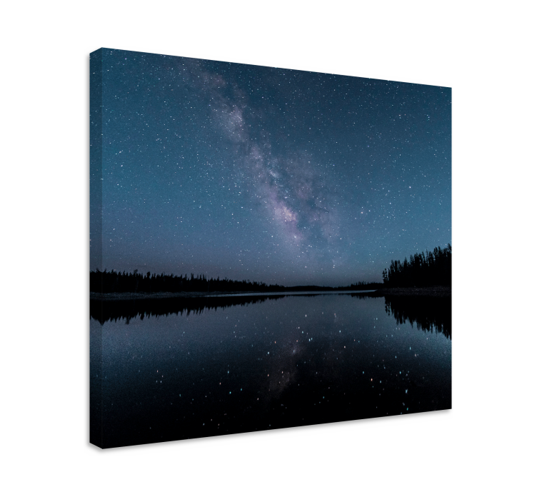 Quadro paesaggio riflesso nella notte stellata - TenStickers