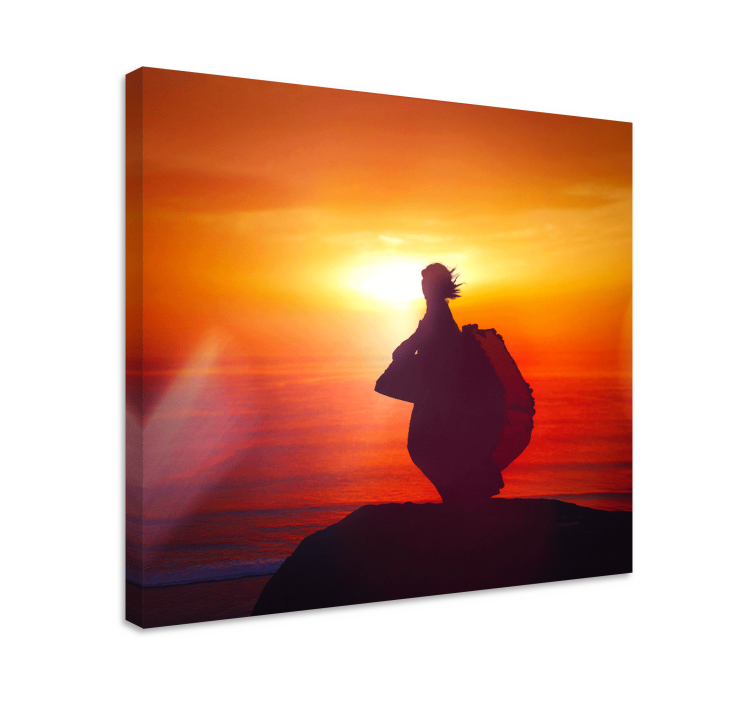 Quadro astratto silhouette al tramonto - TenStickers