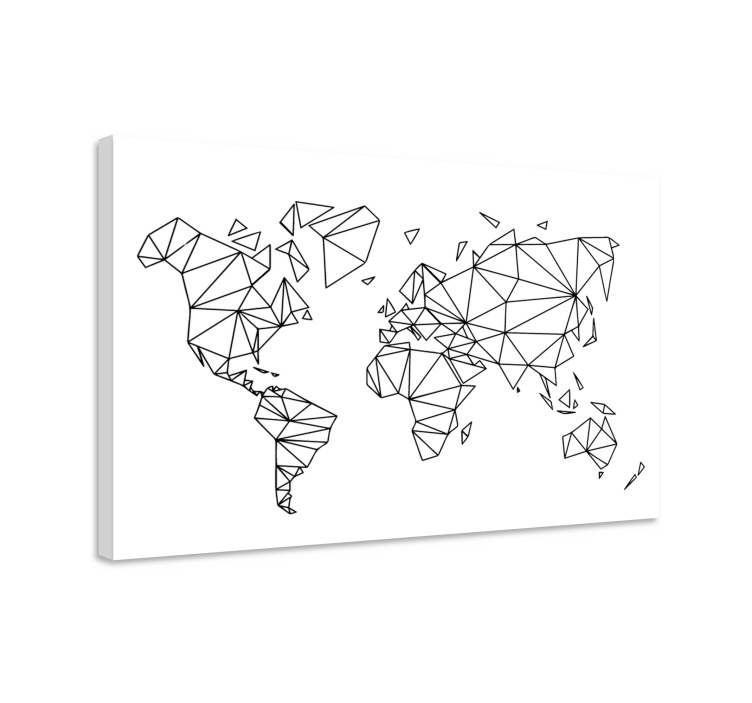 Quadro mappamondo contorno universale geometrico - TenStickers