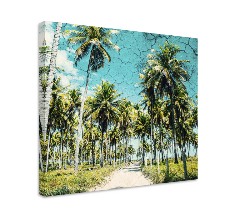 Quadro paesaggio sentiero delle palme tropicali - TenStickers