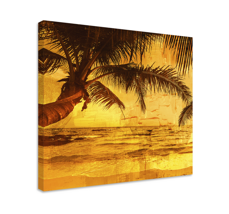 Quadro paesaggio scena di palme al tramonto - TenStickers