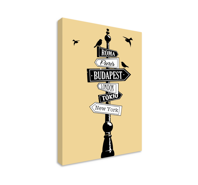 Quadro città e paesi segnale direzionale città - TenStickers