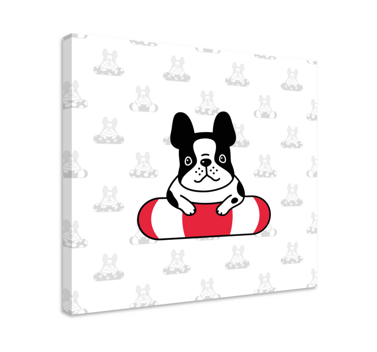 Dipinto cane bulldog francese carino - TenStickers