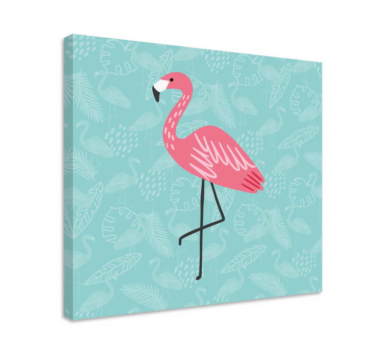 Quadro con animali e insetti fenicottero in piedi elegante - TenStickers