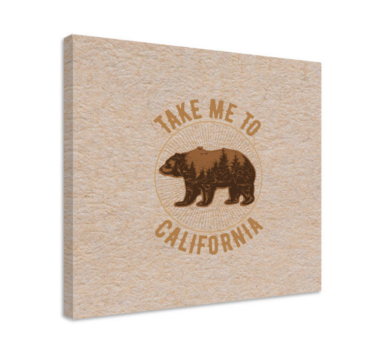 Quadro con animali e insetti orso della california - TenStickers
