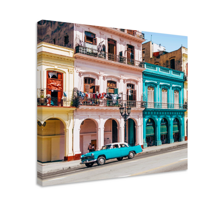 Quadro città e paesi strade colorate di havana - TenStickers