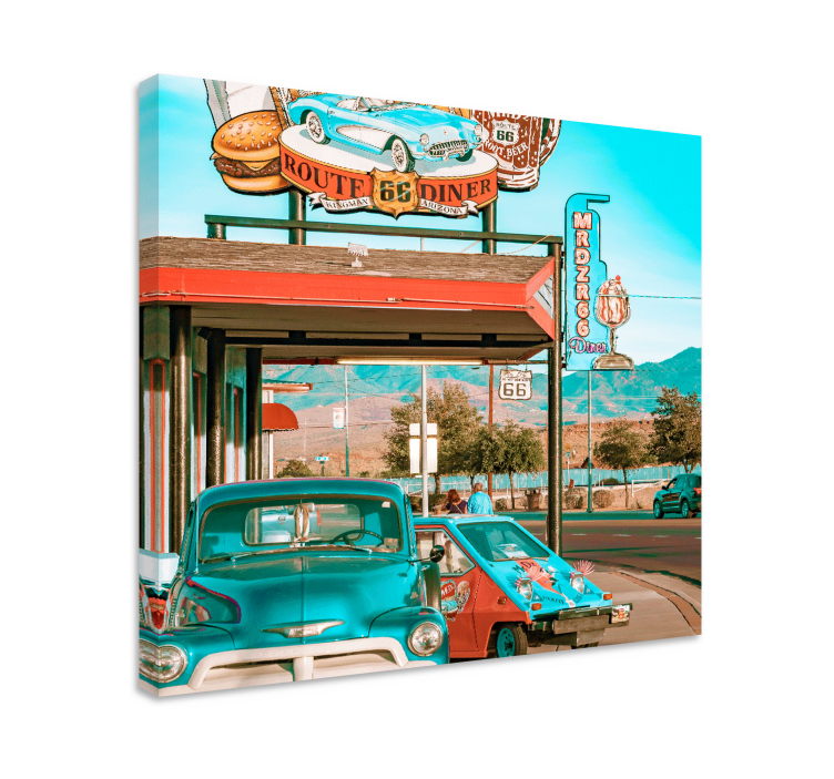 Quadro con il tema route 66 - TenStickers