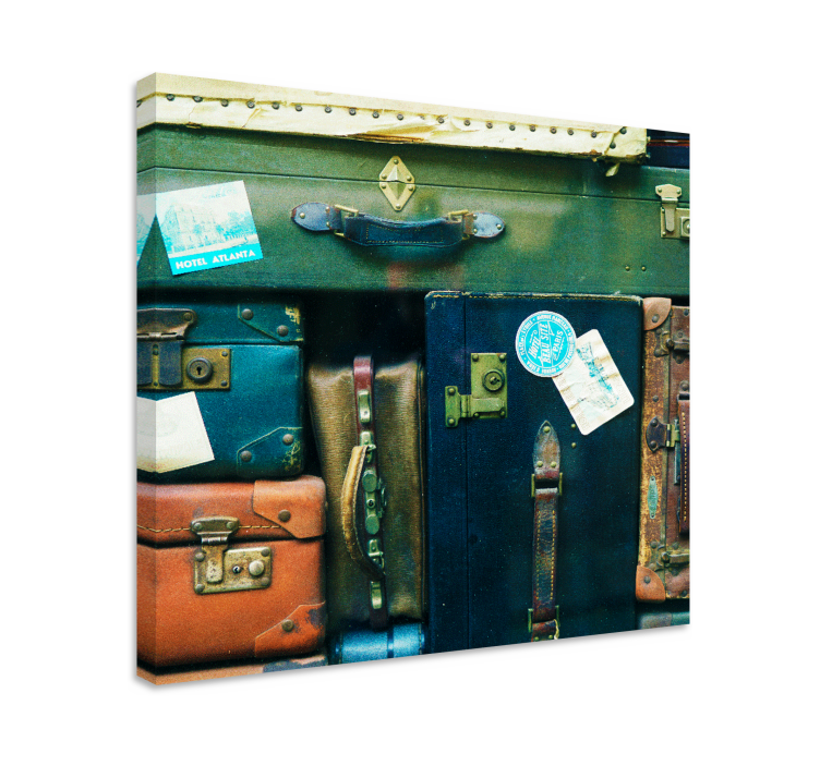 Quadro vintage collezione valigie da viaggio - TenStickers