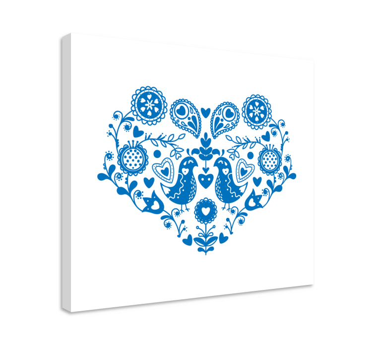 Dipinto frutta e natura morta uccelli a motivo cuore - TenStickers