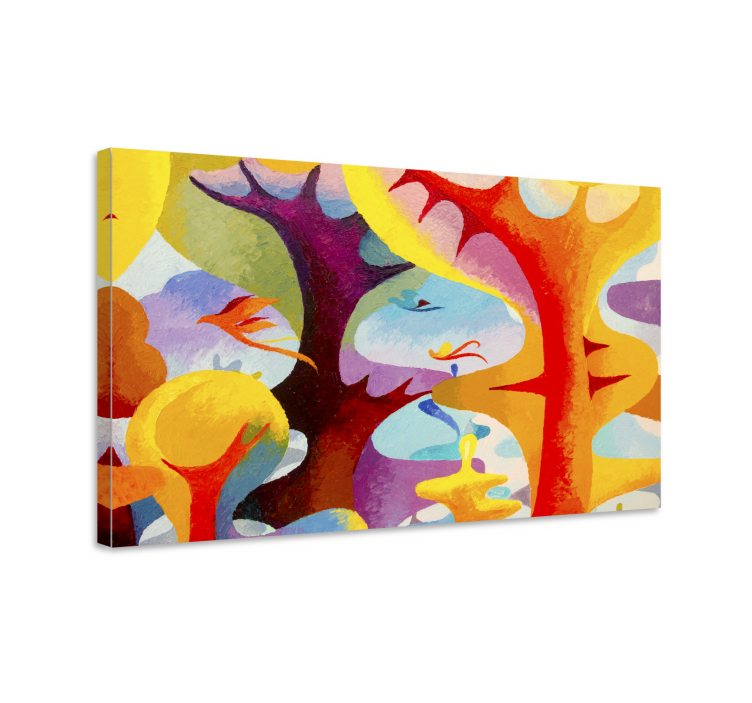 Quadro astratto forme organiche colorate - TenStickers
