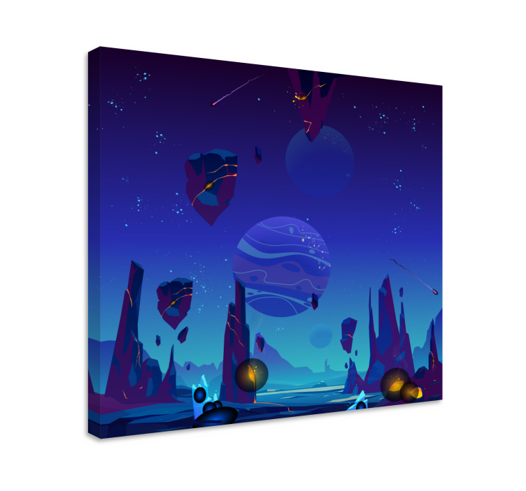 Quadro per bambini scena di avventura cosmica - TenStickers