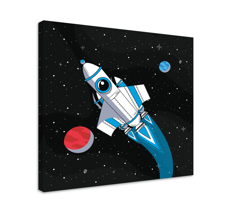Quadro videogioco razzo nello spazio - TenStickers