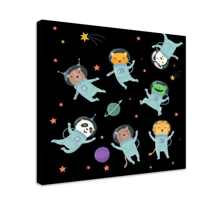 Quadro con animali e insetti avventura animale cosmica - TenStickers