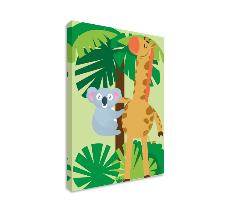 Quadro con animali e insetti koala e giraffa - TenStickers