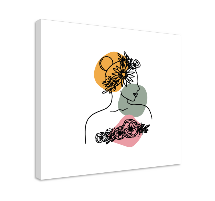 Quadro con fiori Incredibile viso di fiore di donna - TenStickers