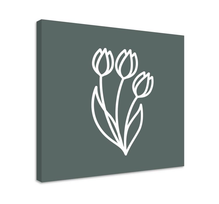 Dipinto fiori e piante composizione di tulipani stilizzati - TenStickers
