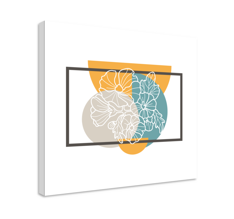 Dipinto fiori e piante illustrazione botanica a contorno - TenStickers