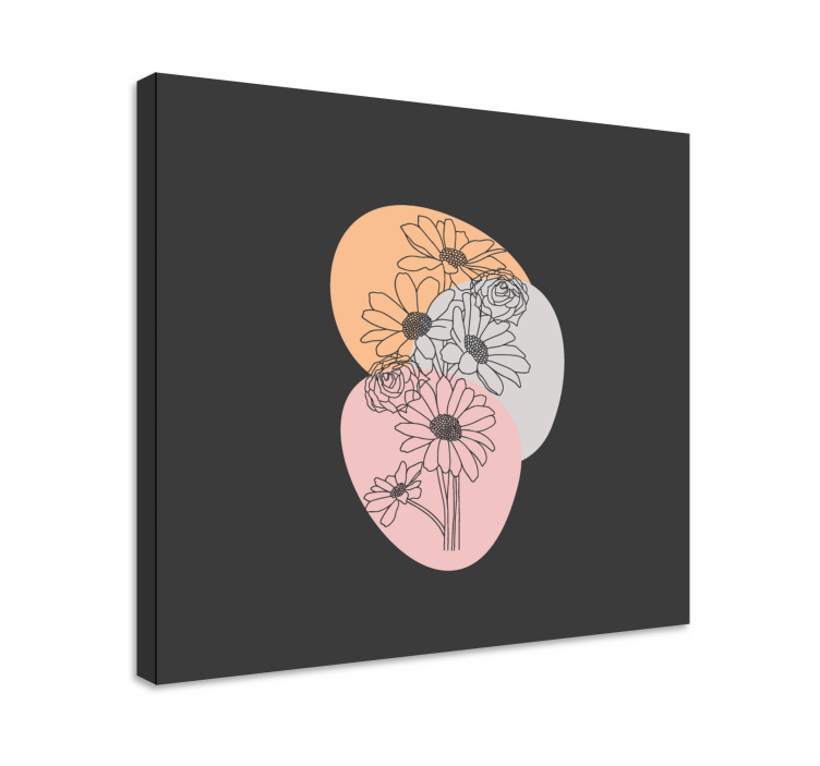 Dipinto fiori e piante forme astratte floreali - TenStickers