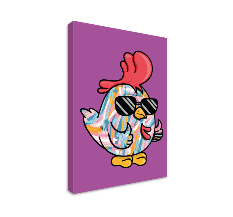 Quadro con animali e insetti personaggio gallina cool - TenStickers