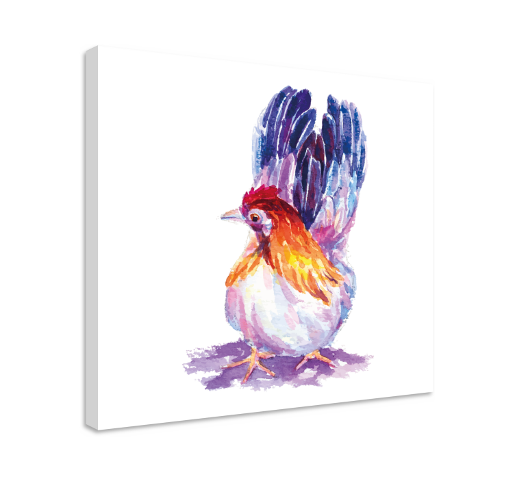 Quadro con uccelli figura di gallo colorato - TenStickers