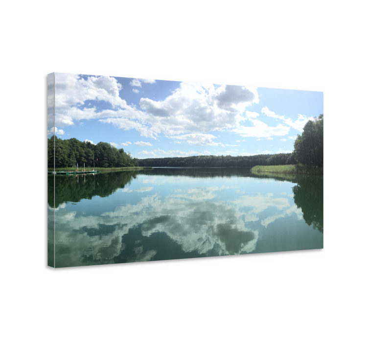 Quadro paesaggio vista sul lago riflesso - TenStickers