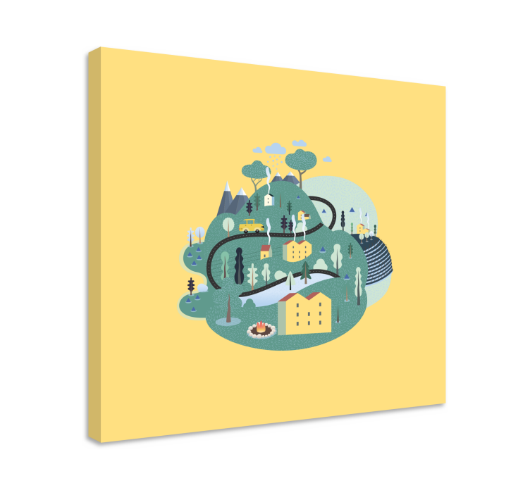 Quadro città e paesi scena di campagna incantevole - TenStickers