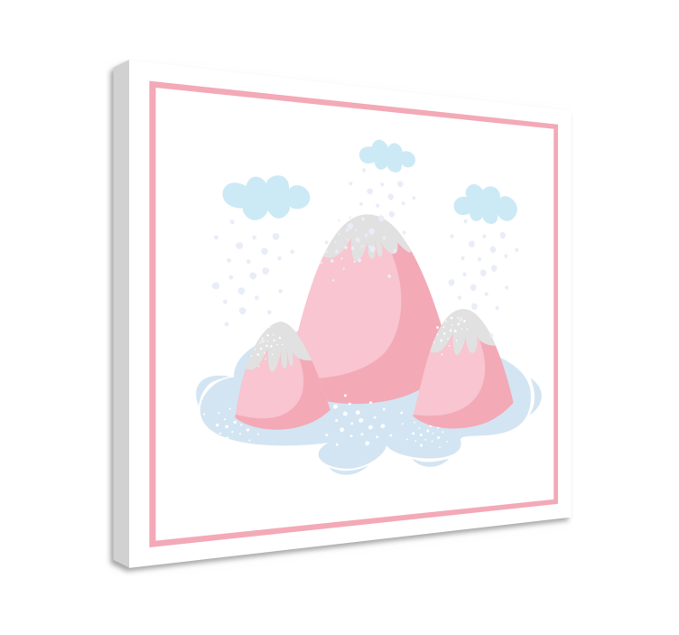 Dipinto elegante paesaggio montano rosa - TenStickers