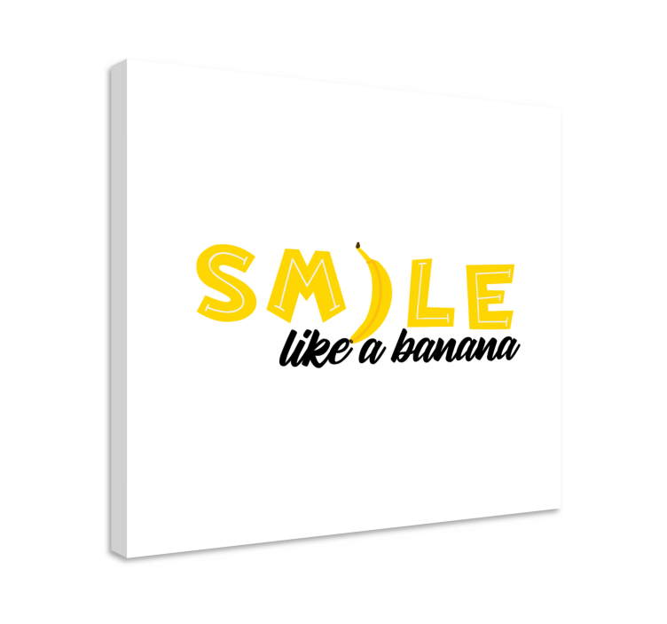 Quadro con frase sorridi come una banana - TenStickers